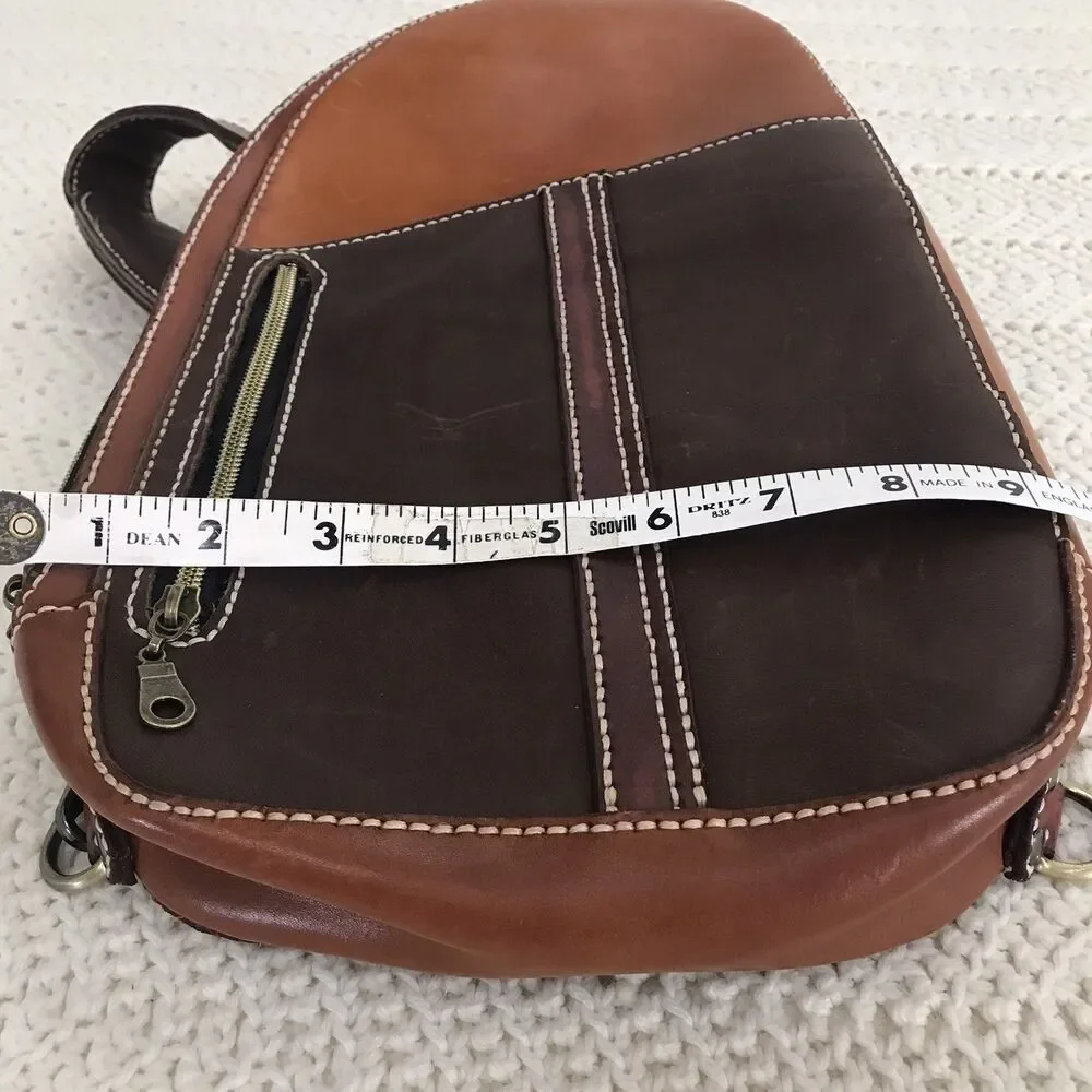 Artisan Colorblock leather cross body Sling bag mini Teardrop backpack